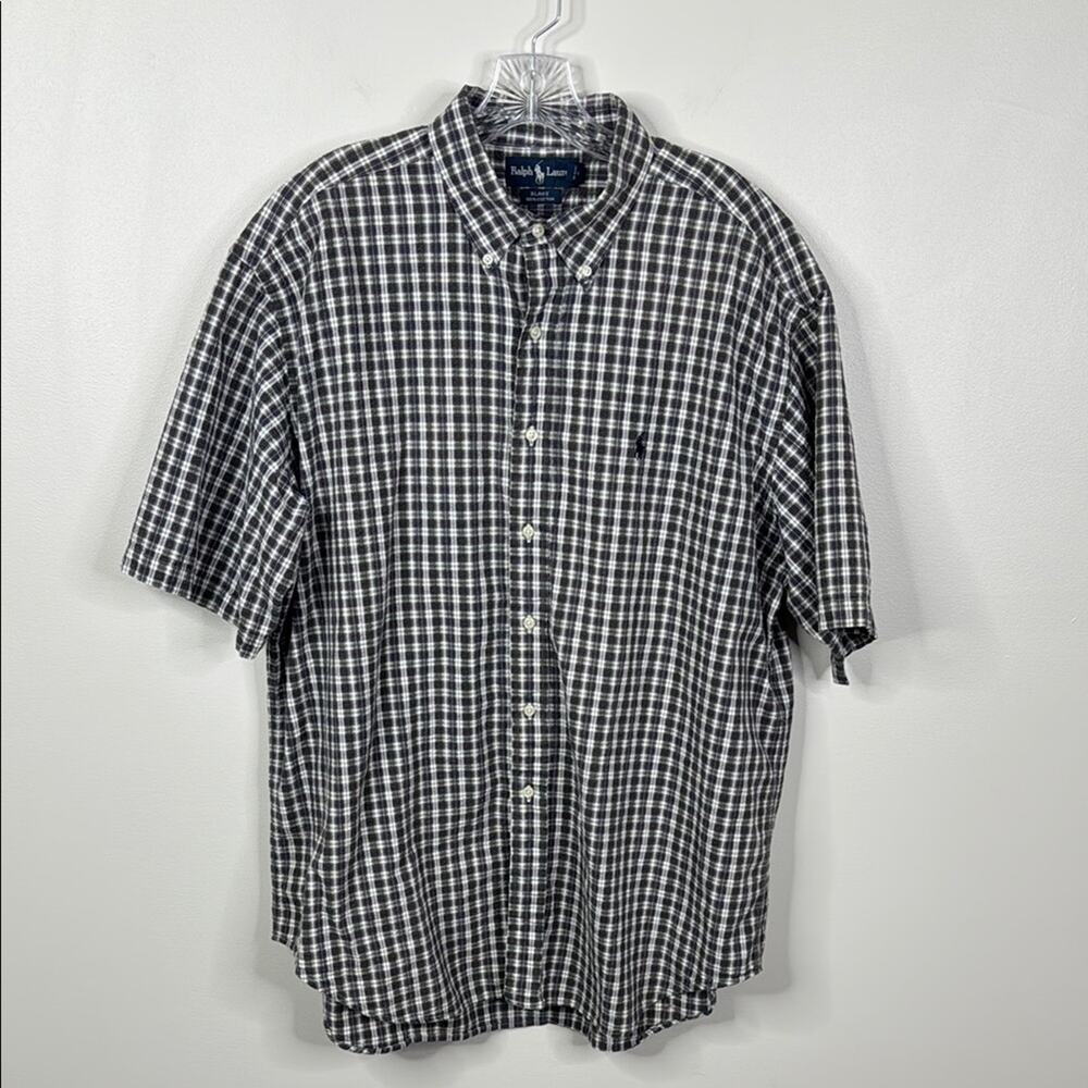 Polo Ralph Lauren Blake Men's XL Seersucker Short Sleeve Shirt Scotch Plaid